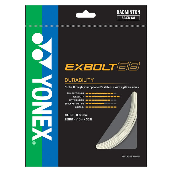 Yonex Badminton String - BG Exbolt 68 - White