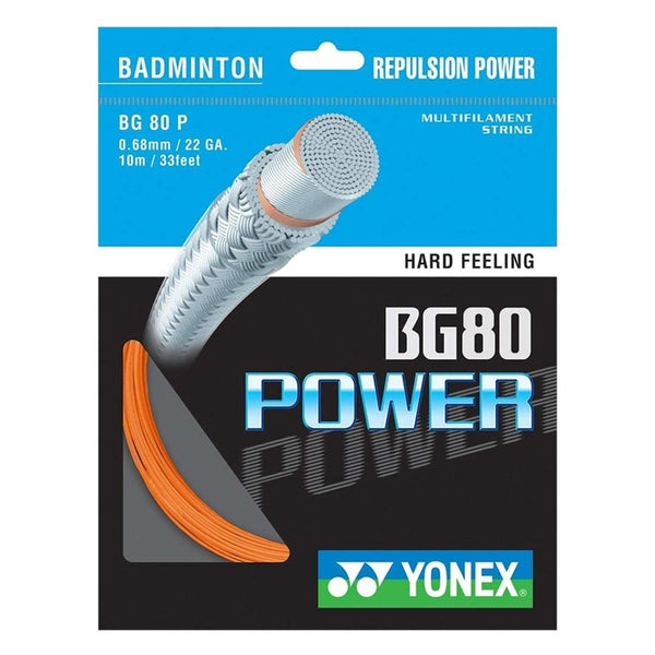 Yonex Badminton String - BG80 Power - For Powerful Smash - Orange