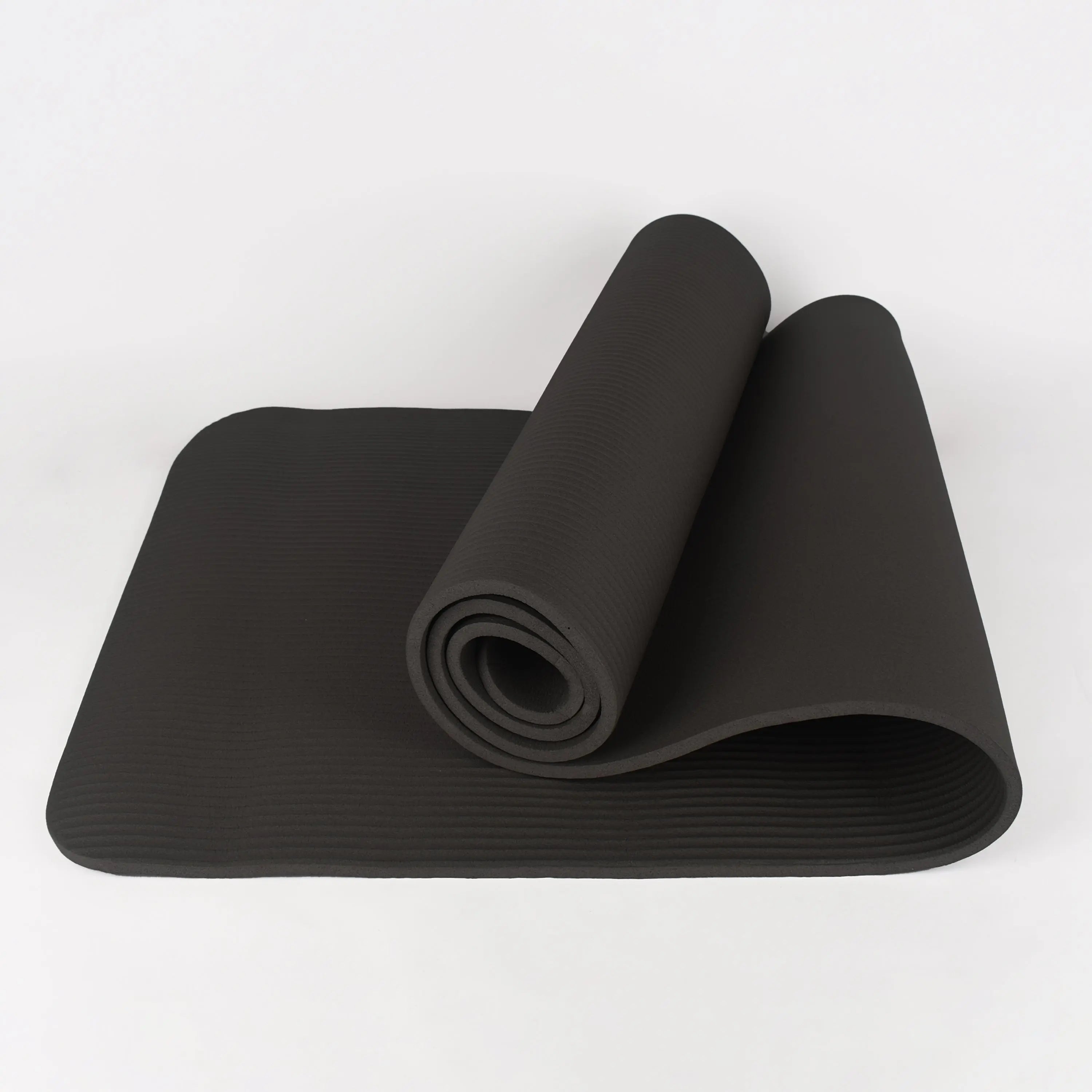 Yoga Exercise Mat NBR Material 10mm Thickness Black Apollo Sports yoga-exercise-mat-nbr-material-10mm-thickness-black-apollo-sports