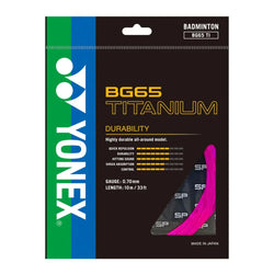 Yonex Badminton String- BG 65 Titanium- For Hard Hitters- Pink