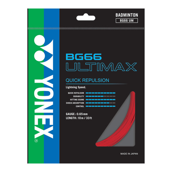 Yonex Badminton String - For Quick Repulsion & Hitting Sound - Red