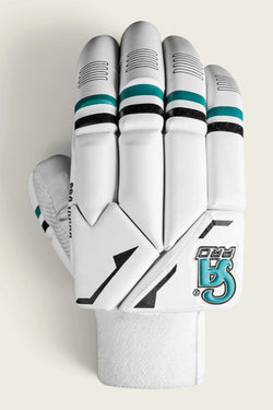 CA Cricket Batting Gloves - PRO 10000 Right Handed White/Cyan
