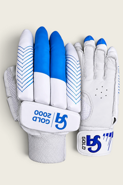 CA Cricket Batting Gloves - Gold 2000 For Adults - Right Handed White/Blue