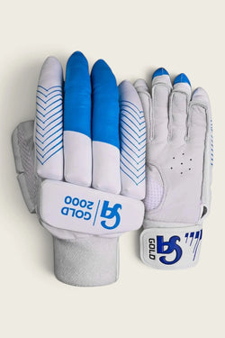 CA Cricket Batting Gloves - Gold 2000 For Adults - Right Handed White/Blue