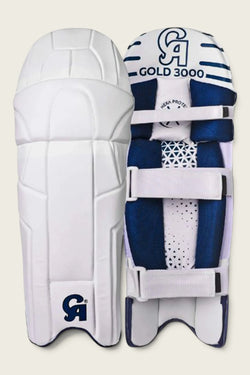 CA Cricket Batting Pad - GOLD 3000 Right Handed White/Blue