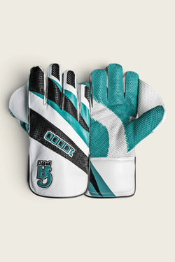 CA Cricket Wicket Keeping Gloves - PRO 10000 Right Handed White/Cyan