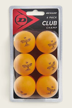 Dunlop Table Tennis Ball - Club Champ 40+ Orange 6Pcs Box