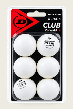 Dunlop Table Tennis Ball - Club Champ 40+ White 6Pcs Box
