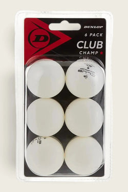 Dunlop Table Tennis Ball - Club Champ 40+ White 6Pcs Box
