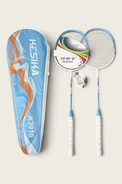 Kesika K3916 badminton racket pair with bag - Blue/White