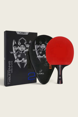 Loki Table Tennis Racket - Kirin 2-Star With Bag - Red/Black