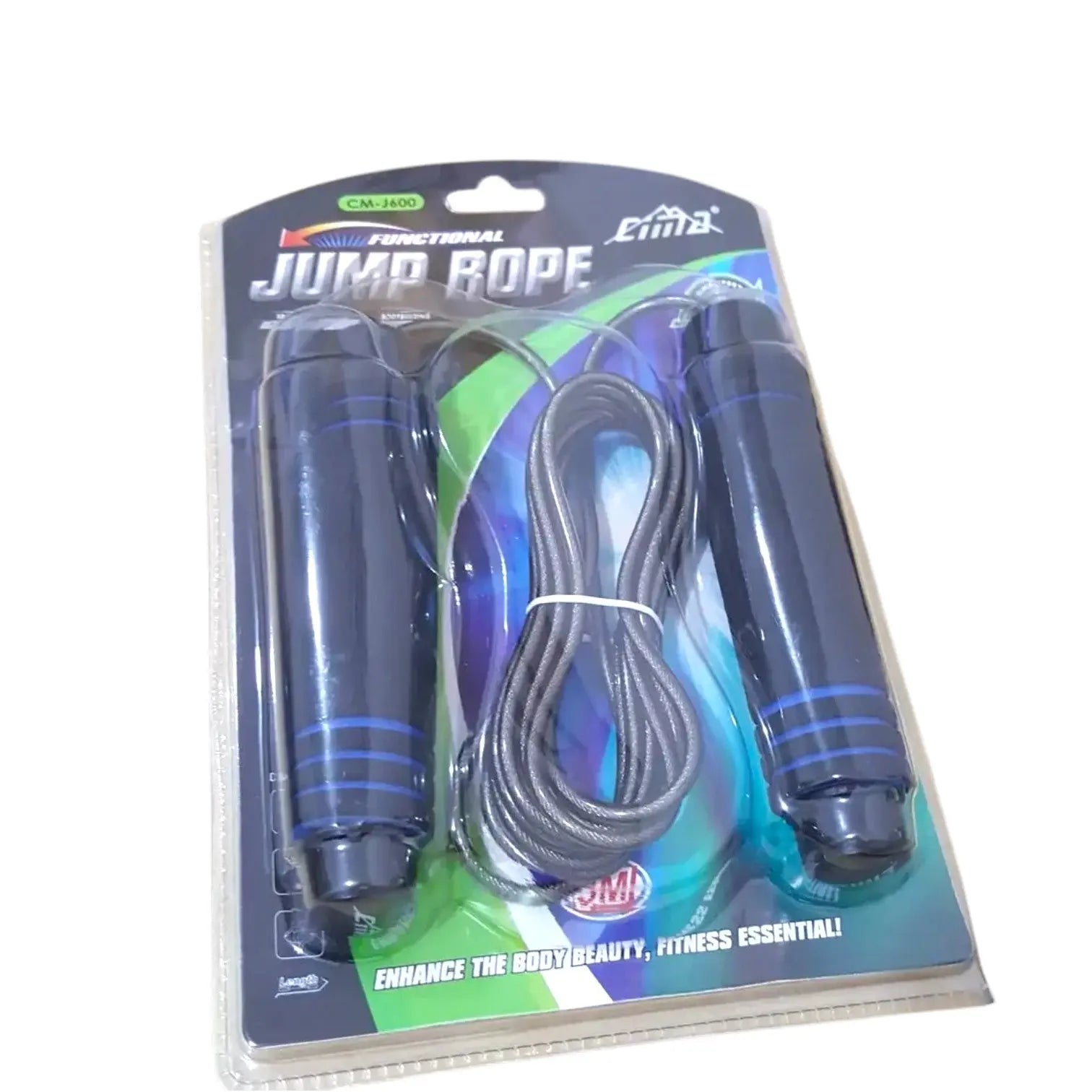CIMA Jump Rope - J600 Plastic Adjustable Weighted Black/Blue - Apollo ...