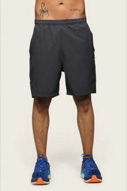 APOLLO 2511 103 040204 Micro Twill Polyester Running Short 7" Men's - Dark Grey