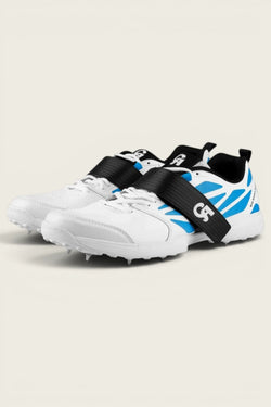 CA PRO Cricket Gripper Shoes - Big Bang Max Spikes - White/Blue