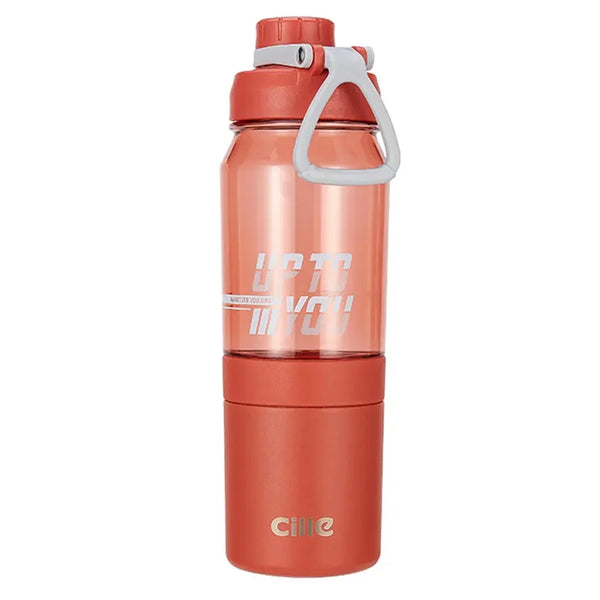 Cille Sports Water Bottle Plastic &amp; Stainless Steel Thermo 860ML - XL2123 Red