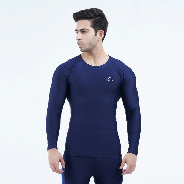 Apollo Swimming Full Sleeve Shirt Mens Spandex Navy 31SM45