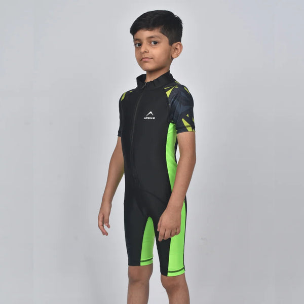 Apollo Swimsuit Boys Spandex Black Green 31SB55