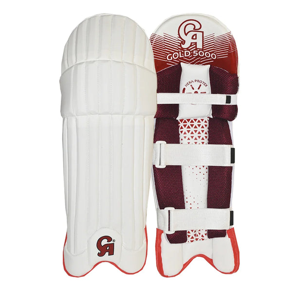 CA Gold 5000 Cricket Batting Pad Right Handed - White/Red