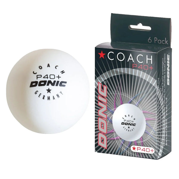 Donic Table Tennis Ball Coach P 40+1 Star 6 Pcs Pack