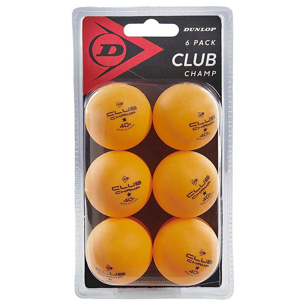 Dunlop Table Tennis Ball - Club Champ 40+ Orange 6Pcs Box