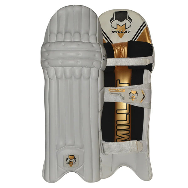 Millat Cricket Batting Pads- 5B 7 Star For Adult - White