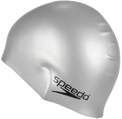 Speedo Swimming Cap Silicone Plain Moulded Swim Cap Adult -  Gray