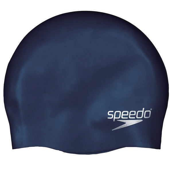 Speedo Swimming Cap Silicone Plain Moulded Swim Cap Adult -  Blue