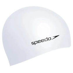 Speedo Swimming Cap - Silicone Plain Flat Adults - White