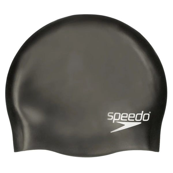 Speedo Swimming Cap Silicone Plain Moulded Swim Cap Juniors -  Black