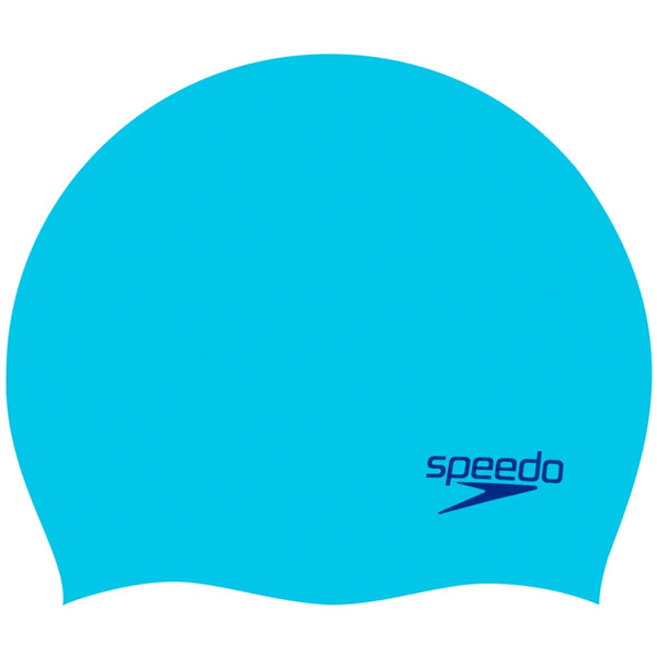 Speedo Swimming Cap Silicone Plain Moulded Swim Cap Junior - Blue